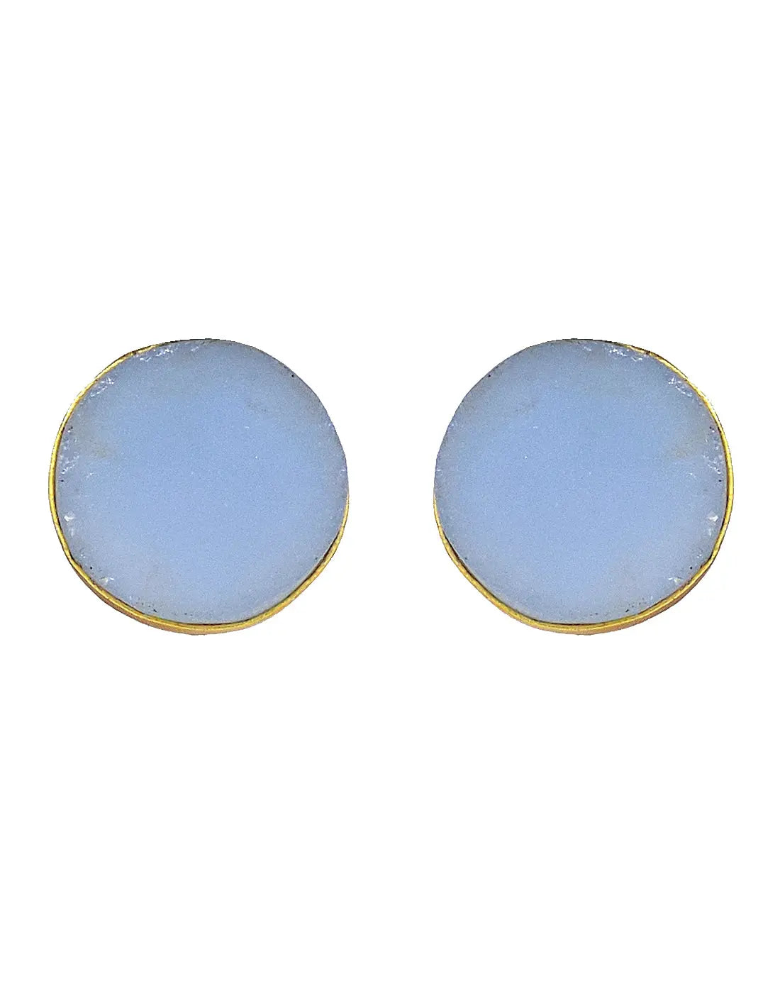 Stone Earrings (Blue Onyx) - Statement Earrings - Gold-Plated & Hypoallergenic Jewellery - Made in India - Dubai Jewellery - Dori