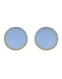 Stone Earrings (Blue Onyx) - Statement Earrings - Gold-Plated & Hypoallergenic Jewellery - Made in India - Dubai Jewellery - Dori