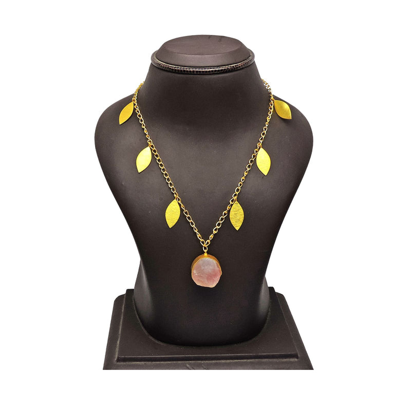 Eliana Necklace in Rose Quartz - Necklaces - Handcrafted Jewellery - Made in India - Dubai Jewellery, Fashion & Lifestyle - Dori